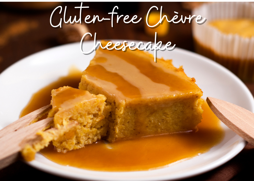 gluten free chèvre cheesecake